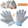 2-in-1 Pet Grooming Glove – Double-Sided Deshedding & Massage Brush for Cats/Dogs, Removes Loose Hair from Fur & Furniture