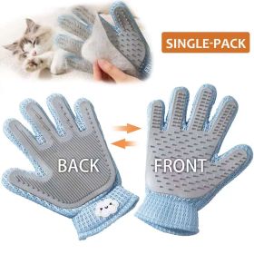 2-in-1 Pet Grooming Glove – Double-Sided Deshedding & Massage Brush for Cats/Dogs, Removes Loose Hair from Fur & Furniture