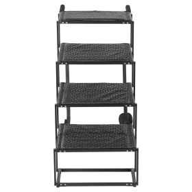 Dog Stairs for Car, 4 Steps Extra Wide Foldable Dog Ramp for Large Dogs with Non-Slip Surface, Portable Lightweight Pet Stairs Ladder for Car, SU