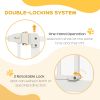 Extra Tall Dog Gate with Door, Pressure Fit, Auto Close, Double Locking for Doorways Hallways Stairs, 29"-39", White
