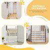 Extra Tall Dog Gate with Door, Pressure Fit, Auto Close, Double Locking for Doorways Hallways Stairs, 29"-39", White