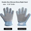 2-in-1 Pet Grooming Glove – Double-Sided Deshedding & Massage Brush for Cats/Dogs, Removes Loose Hair from Fur & Furniture