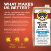 Brutus Bone Broth for Dogs – 32oz Beef Flavor | Human-Grade Dog Food Topper with Glucosamine, Chondroitin & Turmeric