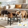Heavy Duty Double Dog Food Bowl 17 Inch Stainless Steel Elevated Pet Feeding Station for Dogs