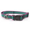 Waterproof Stain-Resistant Dog Collar, Green & Pink Color Block Pet Neck Strap, Adjustable Quick-Release Buckle, Comfortable No Choking